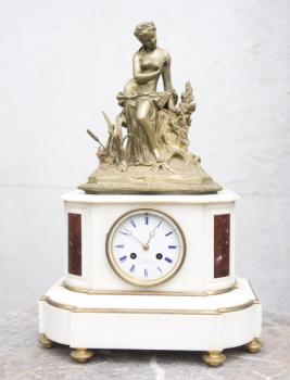 Mantel Clock - bronze, marble - Charpentier - Paris - 1880