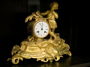 Mantel Clock - bronze, enamel - MEDAILLE D´ARGENT JAPY FILS 1844, 1849 - 1849