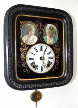 Wall Timepiece - wood, glass - 1870