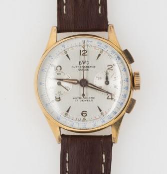 Wristwatch - leather, gold - BWC - 1950