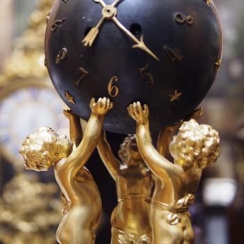 Mantel Clock - bronze, marble - 1880