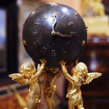 Mantel Clock - bronze, marble - 1880